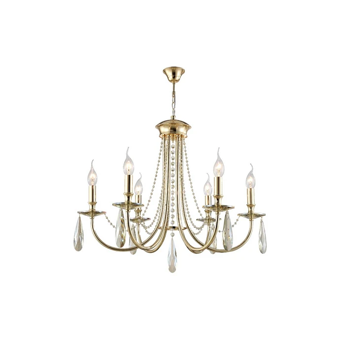 Подвесная люстра Crystal Lux Victoria SP6 Gold/Amber