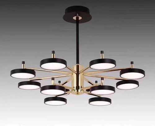 Люстра подвесная Alfa Light F3824-12 BK+GD LED 2 COLOUR