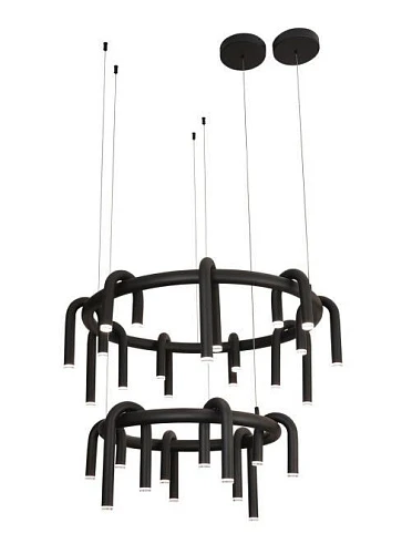 Люстра подвесная Alfa Light F4324-30 D80+D60 black