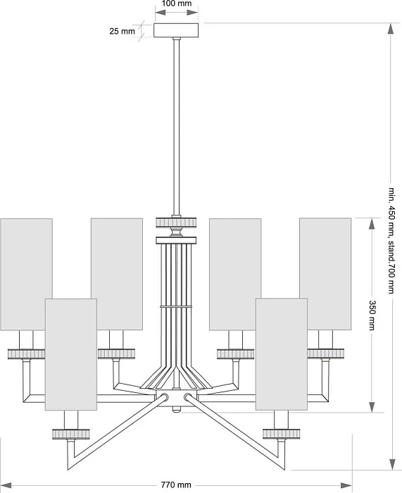 Подвесной светильник KUTEK GENOVA GEN-ZW-6(P/A)