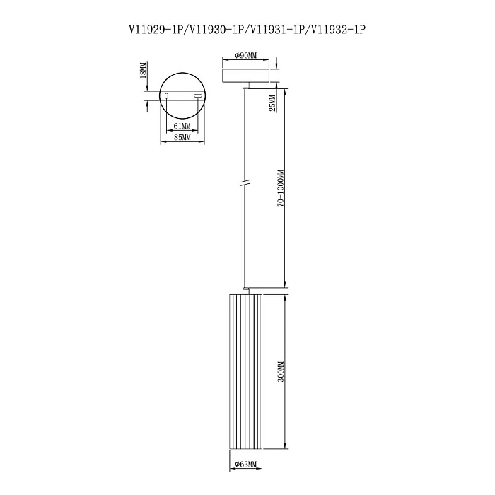 Подвесной светильник Moderli Cora V11930-1P