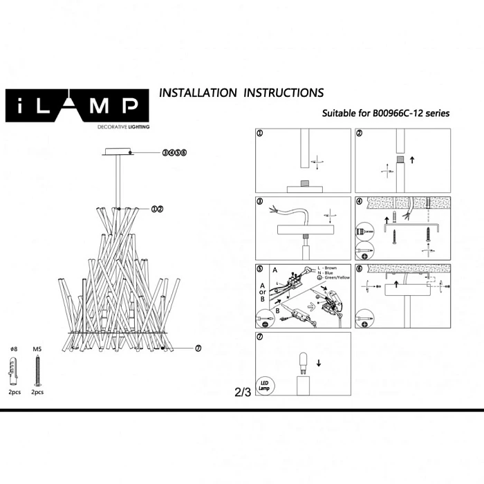 Подвесной светильник iLamp Casa 966C-12 CR+CL