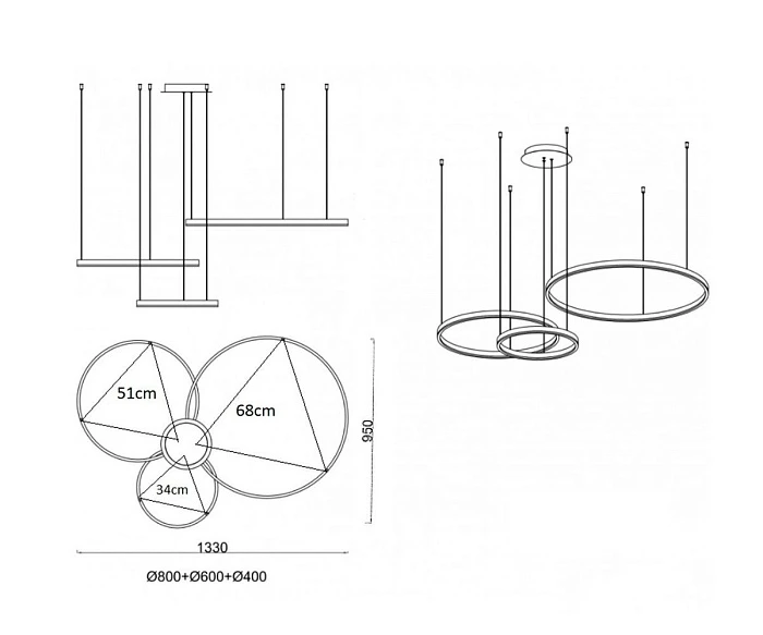 Подвесная светодиодная люстра Kink Light Лаура 08246,36PA(4000K)