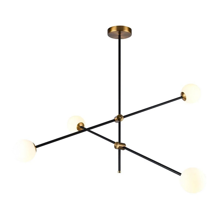 Подвесная люстра Gerhort G31108/4BK+GD WT