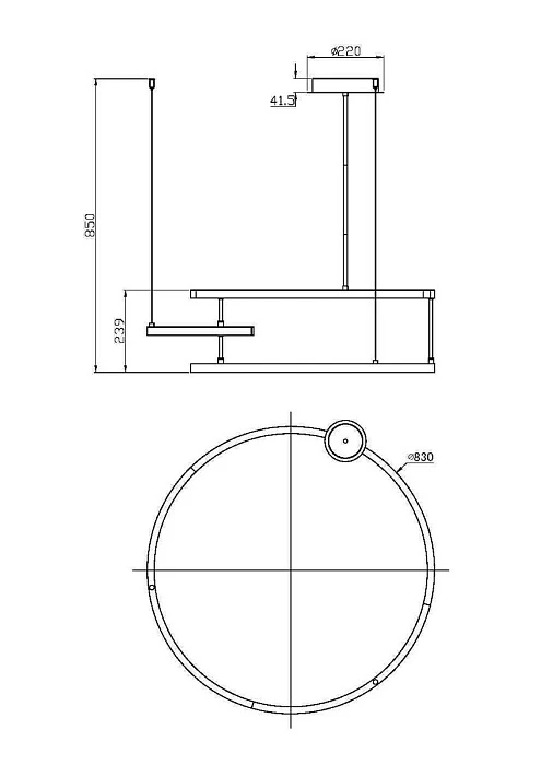 Подвесной светодиодный светильник Maytoni Line MOD016PL-L52BK
