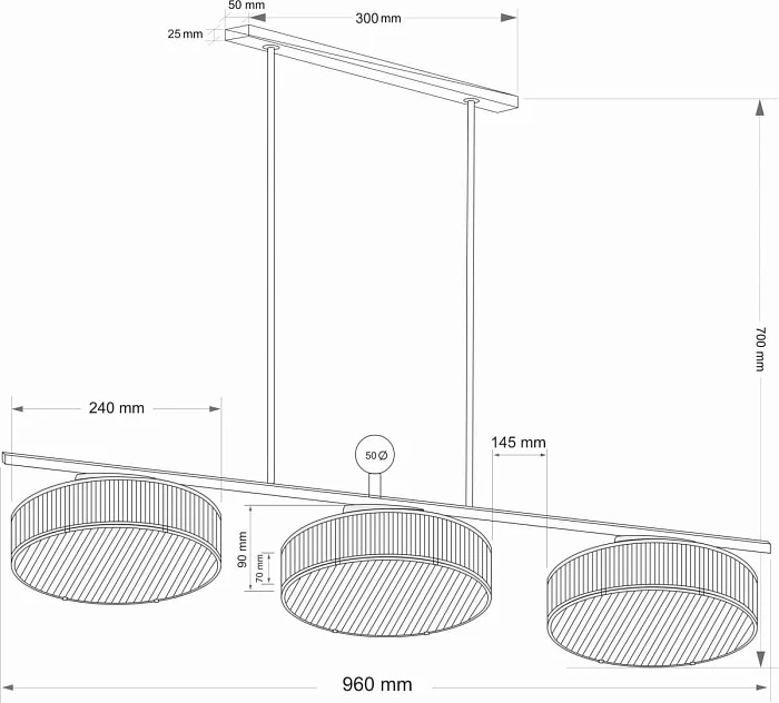 Подвесной светильник KUTEK LAVONE LAV-ZWL-6(Z)240
