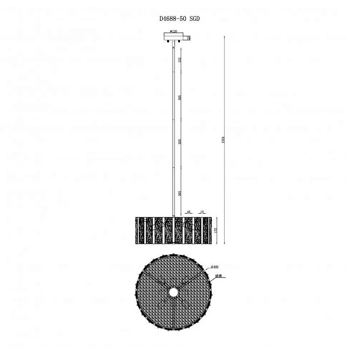 Подвесной светильник iLamp Panorama D4688-50 SGD