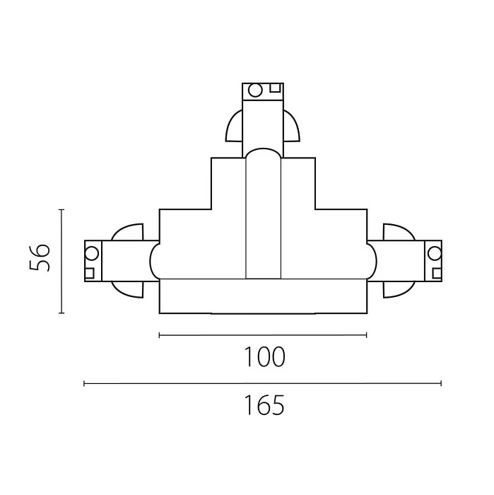Соединение тройное левое перекидное встраиваемое с подводом питания к треку 5030xx-R Quattro Lightstar 503136-RPSL