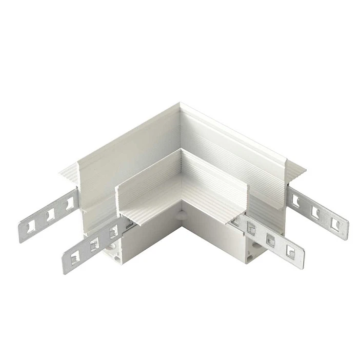 Соединитель для магнитного встраиваемого шинопровода для ГКЛ12,5 мм угловой Crystal Lux CLT 0.223 11 BL