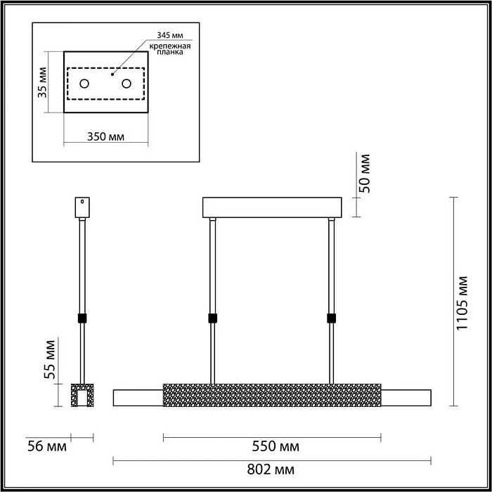 Подвесной светодиодный светильник Odeon Light Midcent Marmi 4360/25L