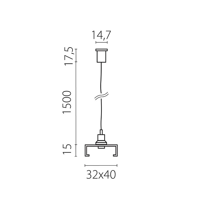 Подвес скрытый тип D треку 5040xx-(F)/(R) 1,5 м Lightstar Quattro 504177-FR2