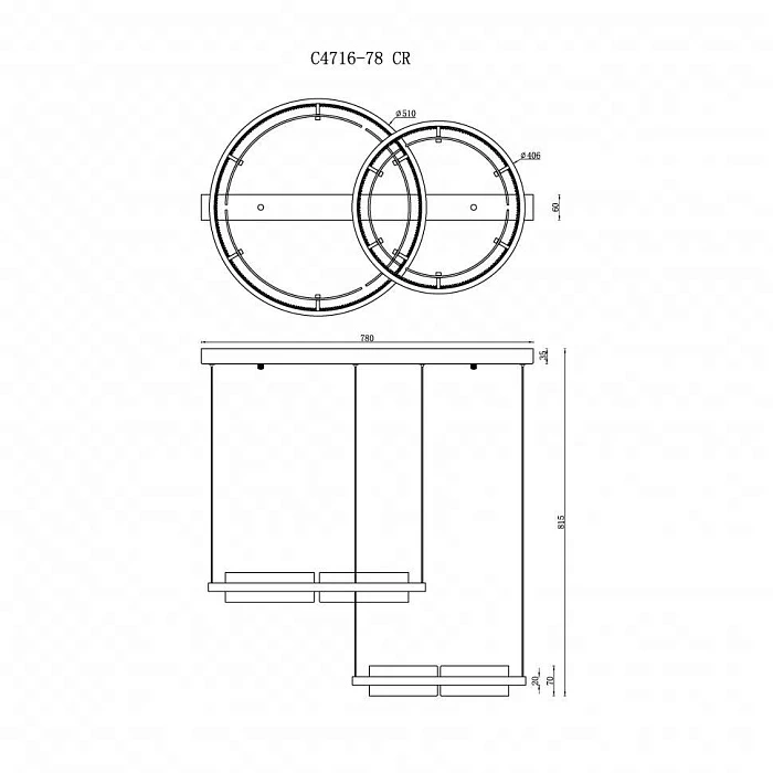 Подвесной светодиодный светильник iLedex Meridian C4716-78 CR