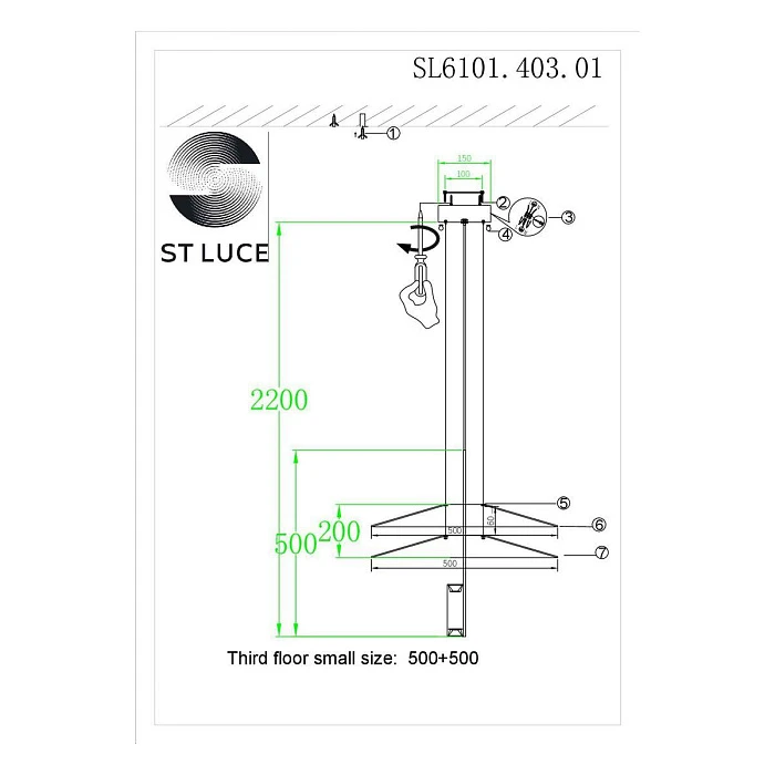 Подвесной светодиодный светильник ST Luce Isola SL6101.403.01