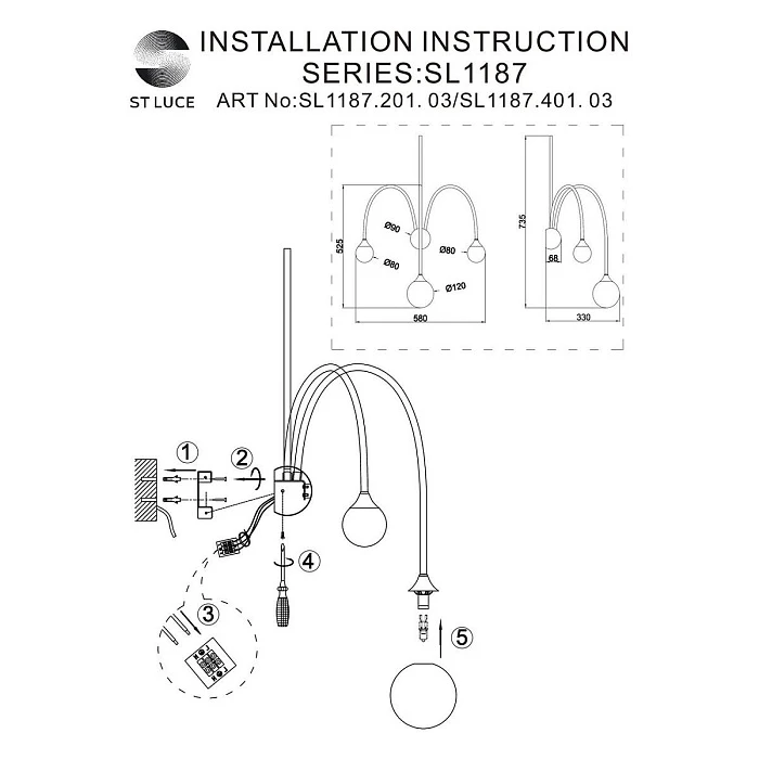 Настенный светильник ST Luce Vive SL1187.401.03