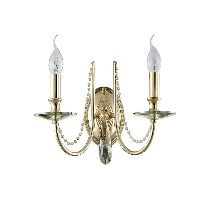 Бра Crystal Lux Victoria AP2 Gold/Amber