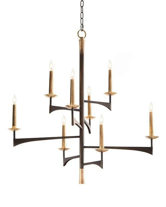 Люстра подвесная Alfa Light F1124-04 D750*H810 BK+COPEER