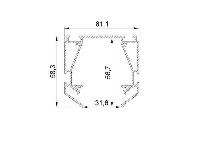 Профиль алюминиевый в натяжной потолок Teta Lightstar 505430