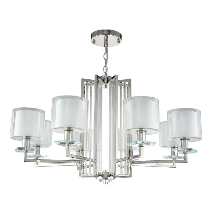 Подвесная люстра Crystal Lux Nicolas SP-PL8 Nickel/White