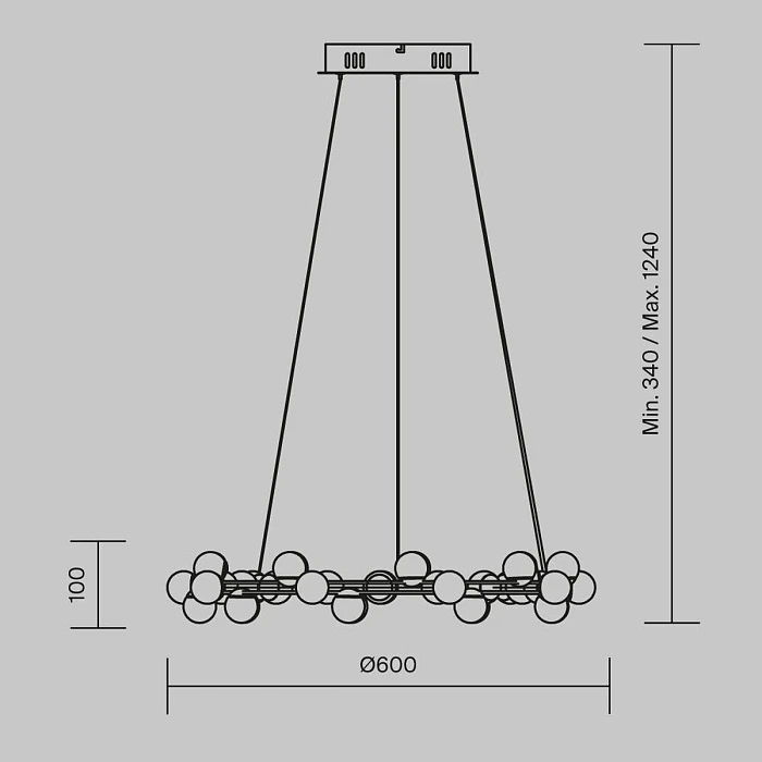 Подвесная светодиодная люстра Maytoni Tessara MOD081PL-L50G3K