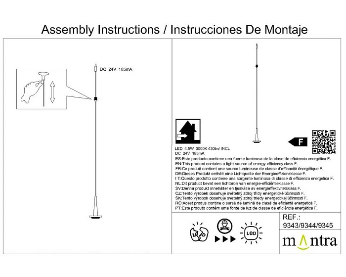 Подвесной светильник без плафона и основания Mantra Andromeda 9343