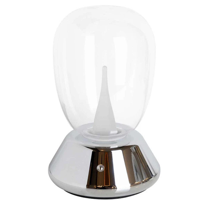 Настольная лампа диммируемая 10W 3000K прозрачный/хром Uovo III Lightstar 807904