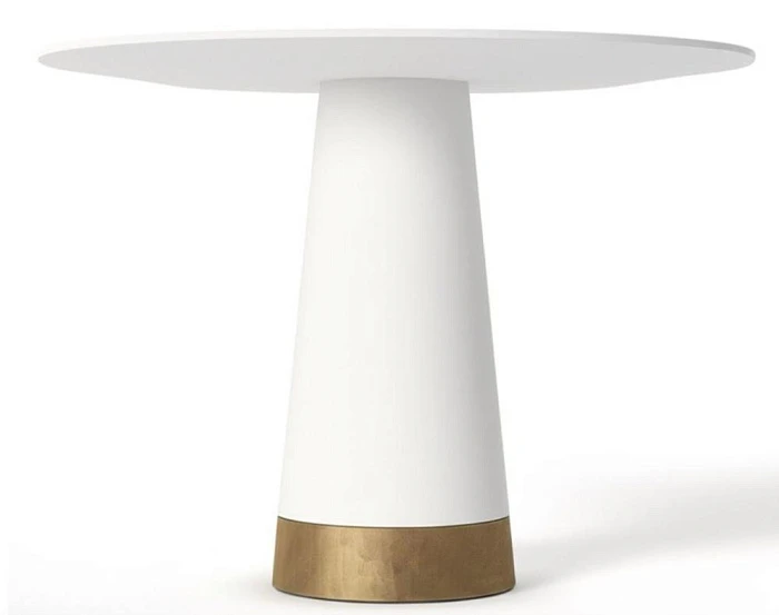 Стол обеденный Granzeo Тимьян Белый+латунь