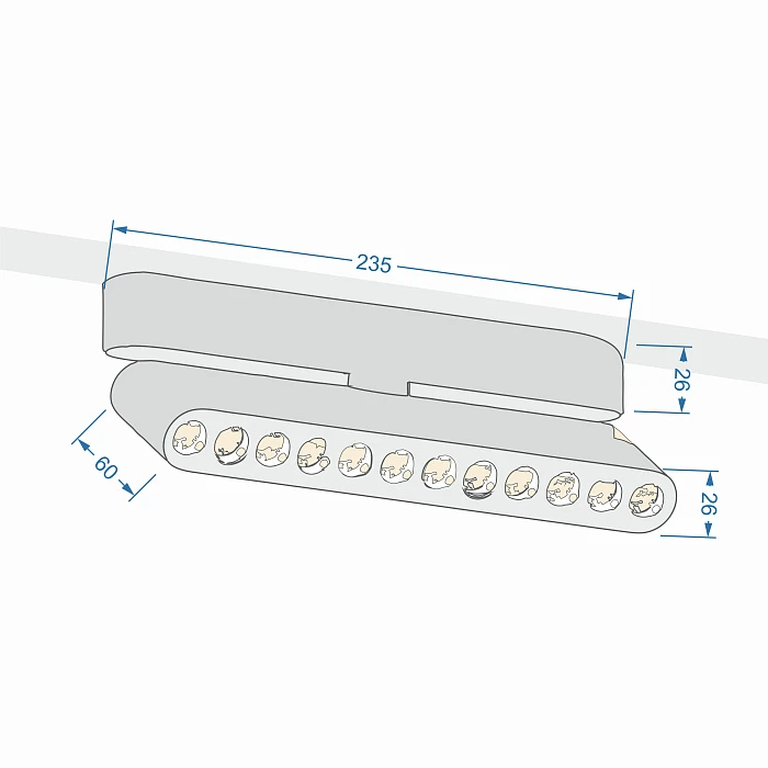 Светильник трековый ZZOK NRL12-BK-S