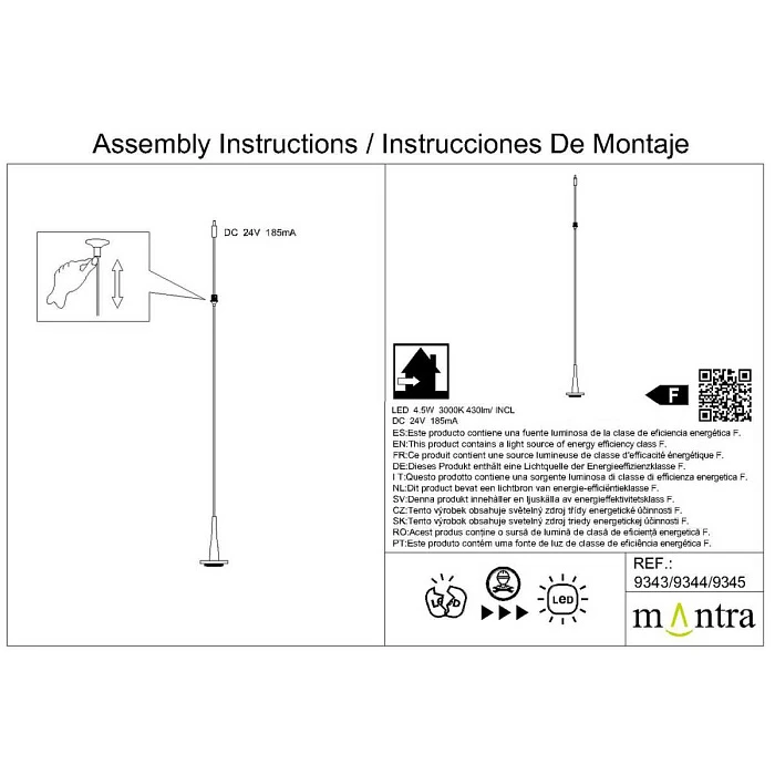 Подвесной светильник без плафона и основания Mantra Andromeda 9345