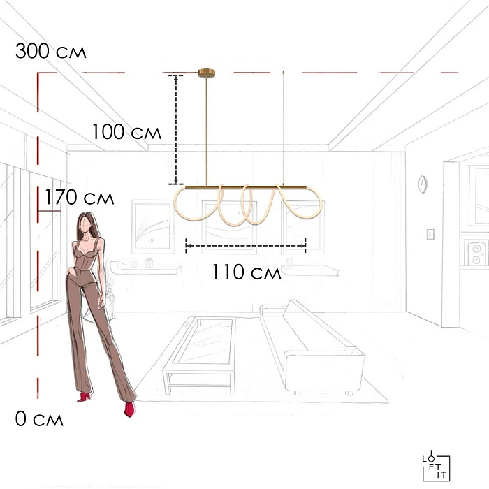Подвесной светильник LOFT IT Thread 10388P/A Brass