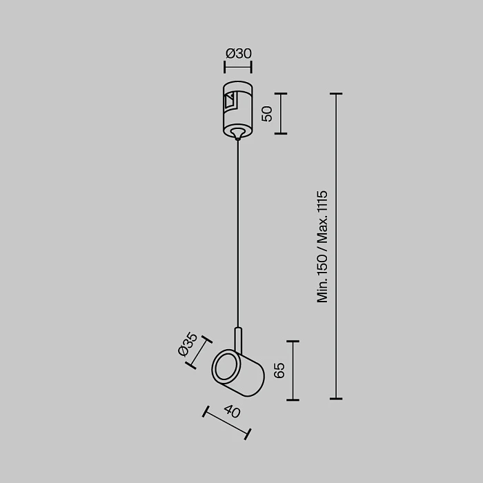 Комплектующие для трекового светильника Maytoni Technical TRA154SW-1BS