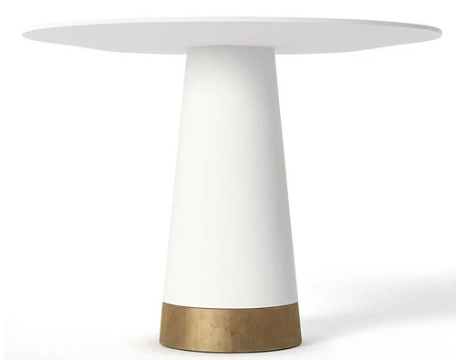 Стол обеденный Granzeo Тимьян Белый+латунь