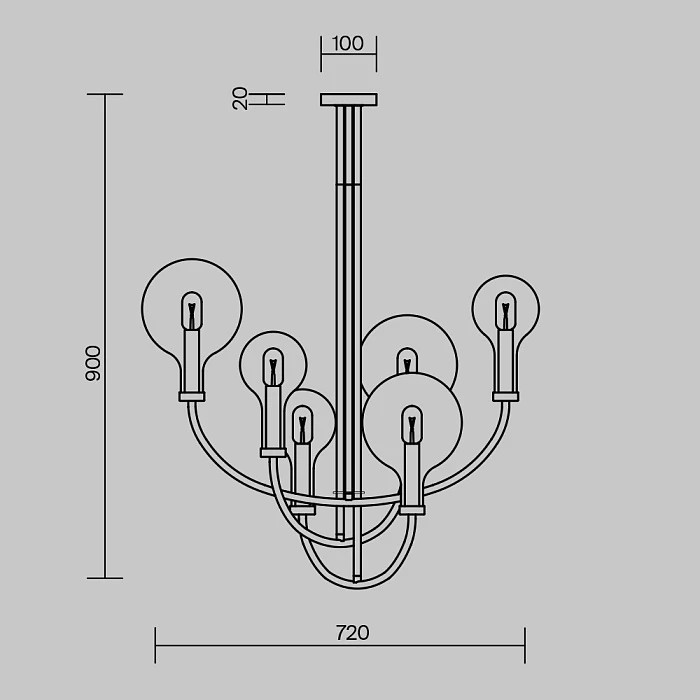 Подвесной светильник Maytoni MOD333PL-06B