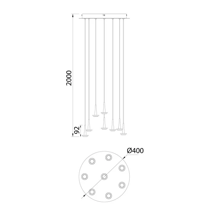 Люстра подвесная БЕЗ плафонов Mantra (8) Andromeda 8933